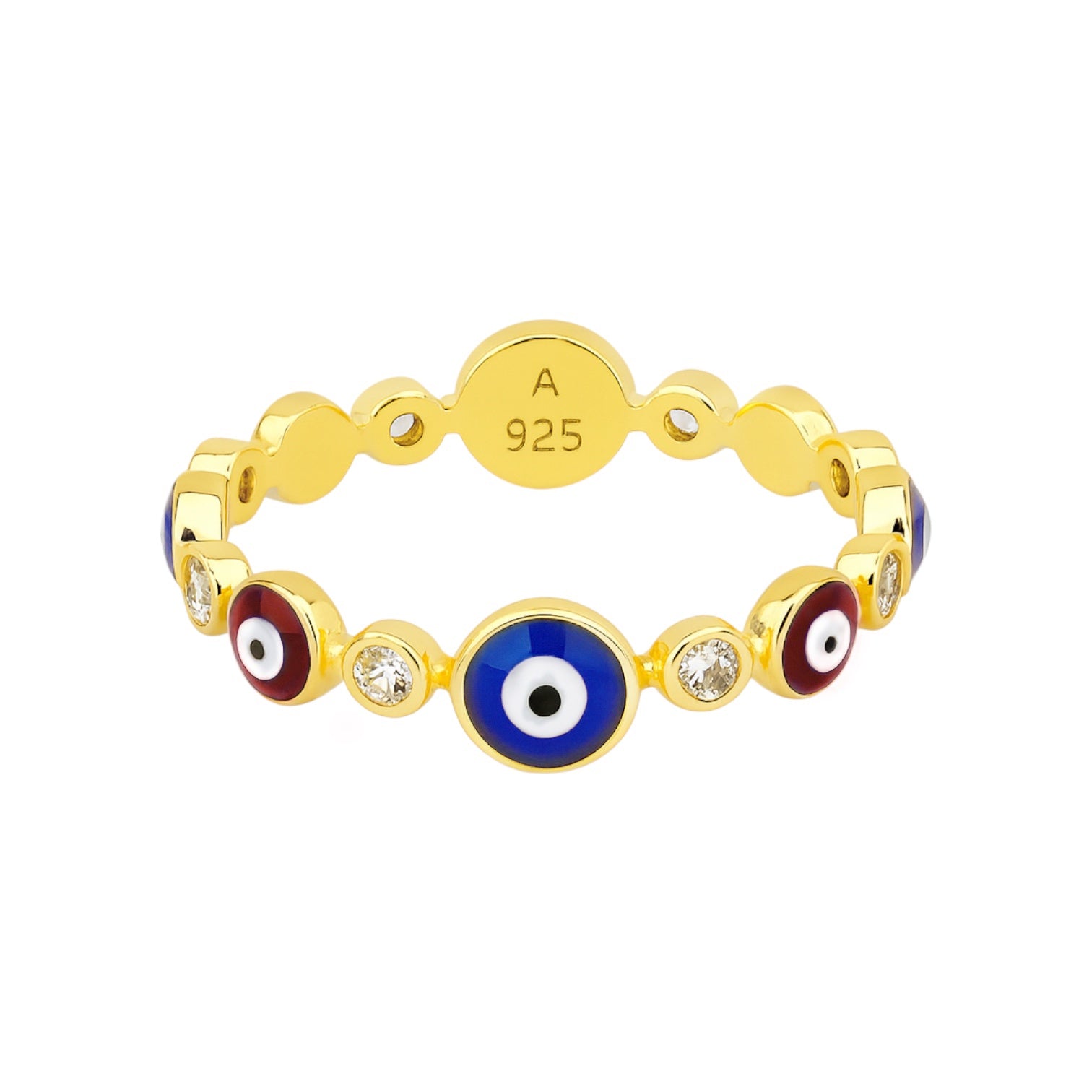 Evil Eye | Gold Plated Band Ring