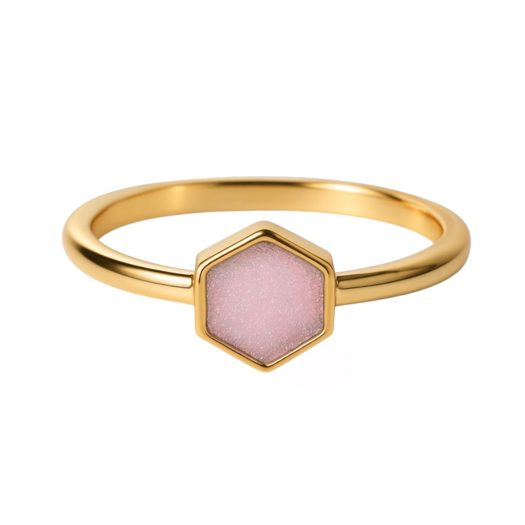 Pink Druzy | SPS Hexagon Ring