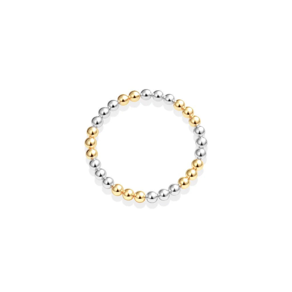 Triple 2Tone 3MM | Beaded Stretchy Ring