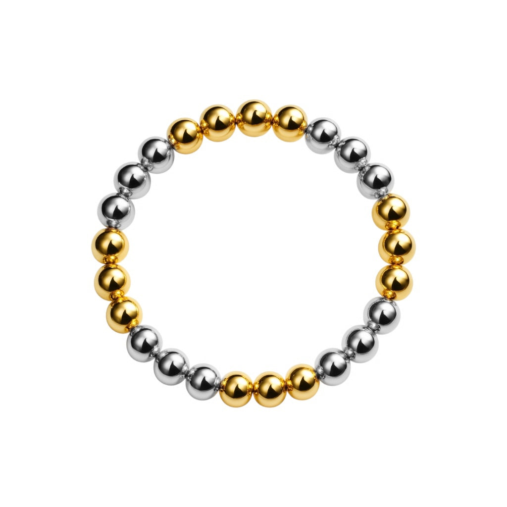 Triple 2Tone 3MM | Beaded Stretchy Ring