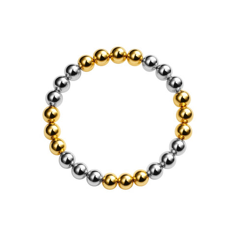 Triple 2Tone 3MM | Beaded Stretchy Ring