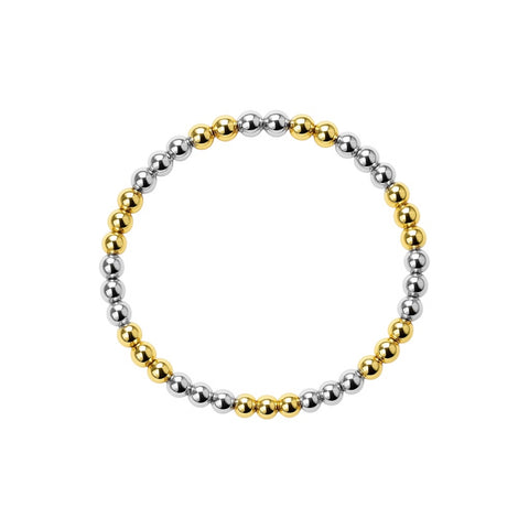 Triple 2Tone 2MM | Beaded Stretchy Ring