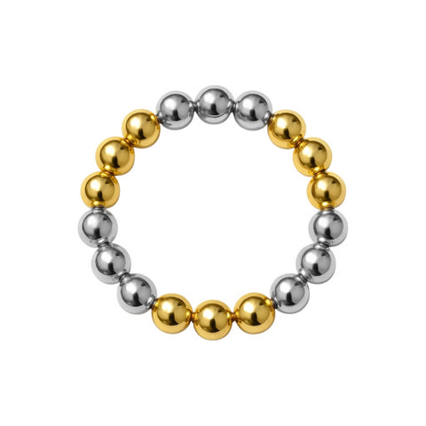 Triple 2Tone 4MM | Beaded Stretchy Ring