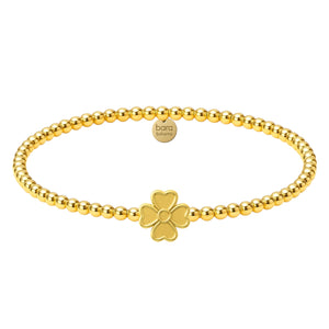 Flower Charm Gold Filled Beaded Bracelet