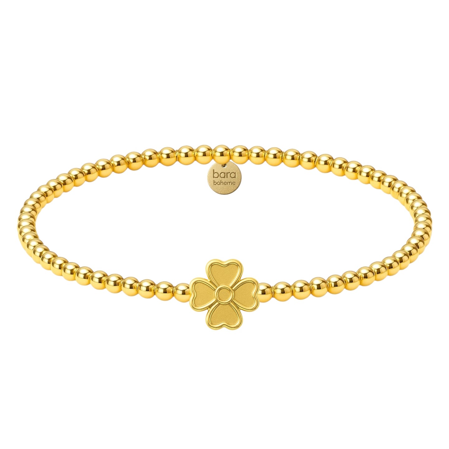 Flower Charm Gold Filled Beaded Bracelet