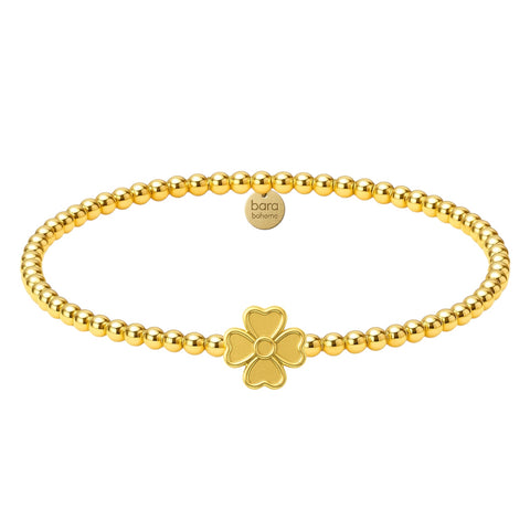 Flower Charm Gold Filled Beaded Bracelet