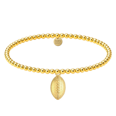 Football | Gold Filled Beaded Charm Bracelet
