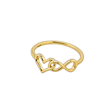 "INFINITY HEART" Gold Plated and Silver Ring