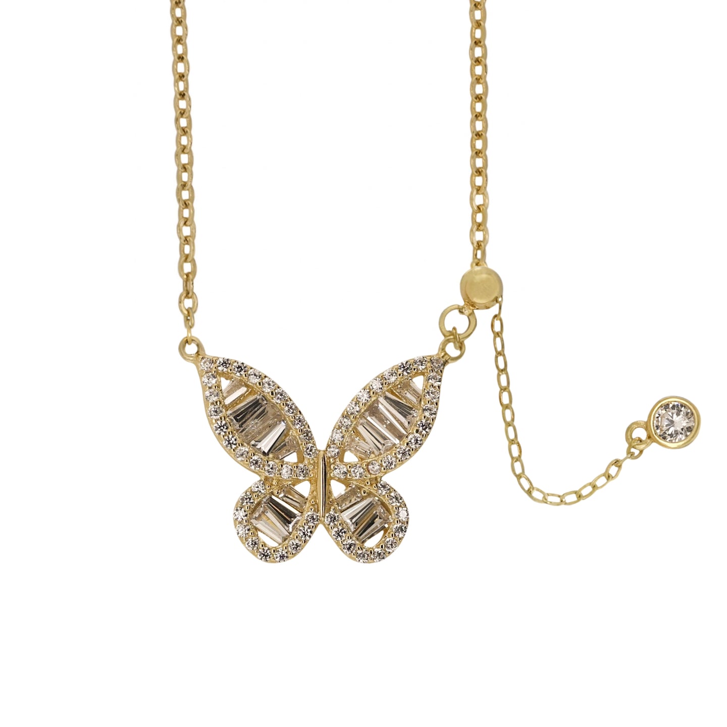 GABBY | Cubic Zirconia Butterfly Solitaire Pendant Necklace