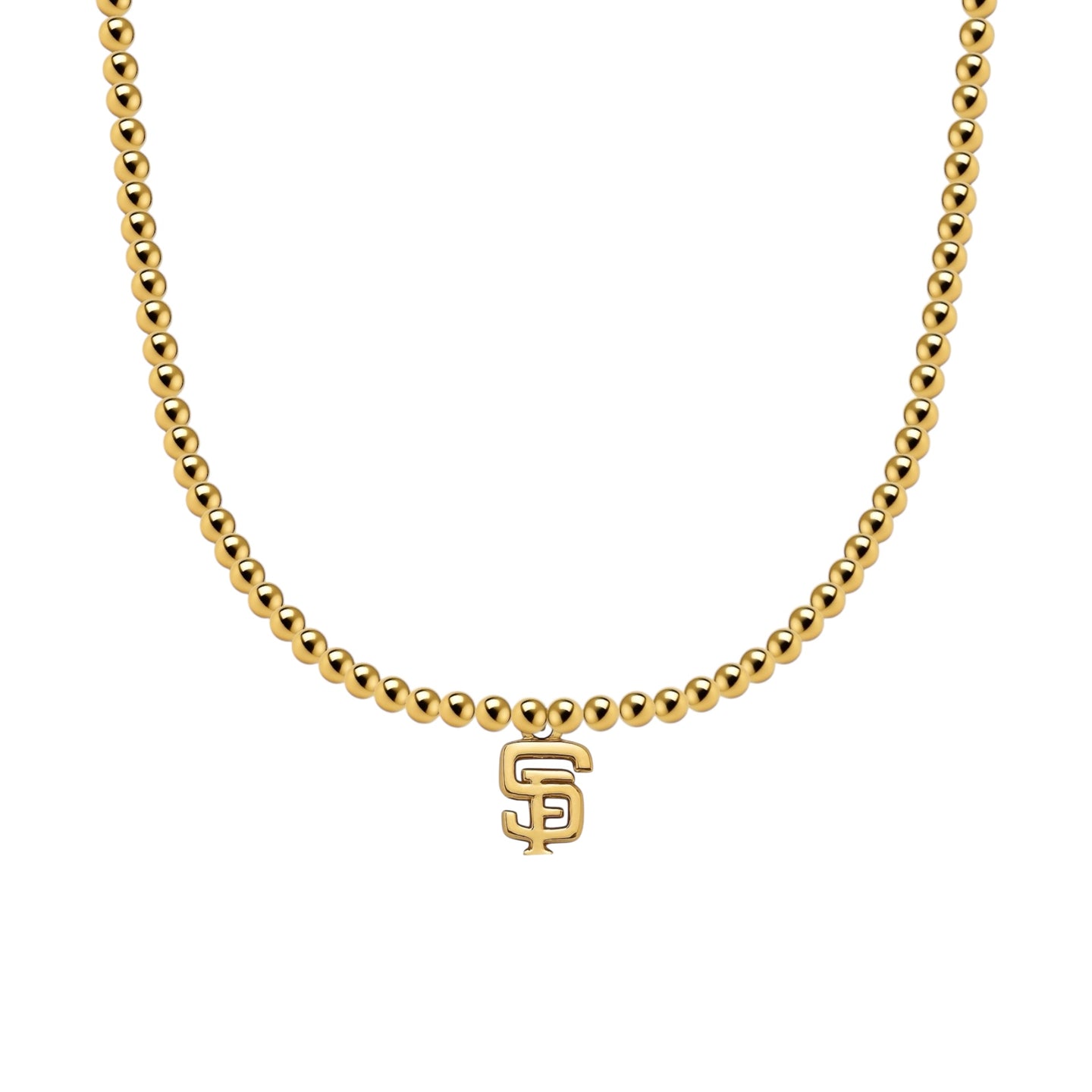 Giants Charm Gold Filled Beaded Necklace