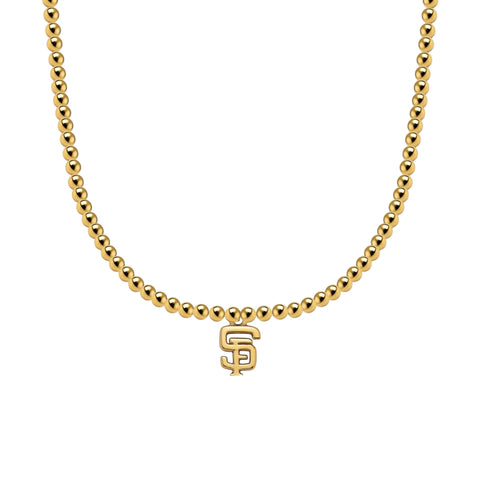 Giants Charm Gold Filled Beaded Necklace