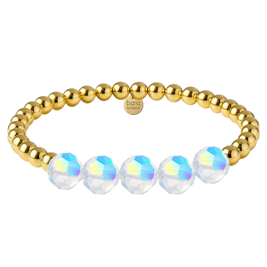 Gigi | Gold Filled Beaded Bracelet with Crystals