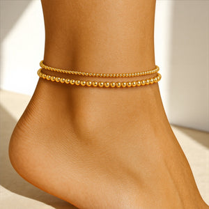 Gold Filled Beaded Anklet