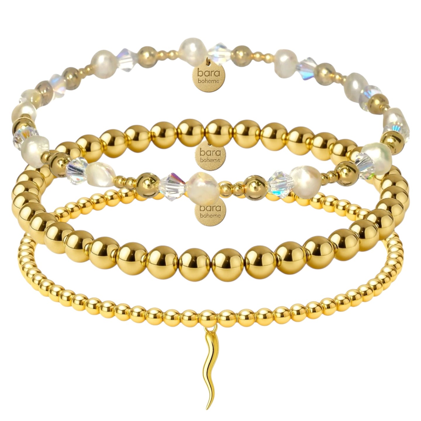 Haley Gold Filled Beaded Bracelet Stack