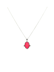 "HAMSA" CZ PAVE NECKLACE - LARGE