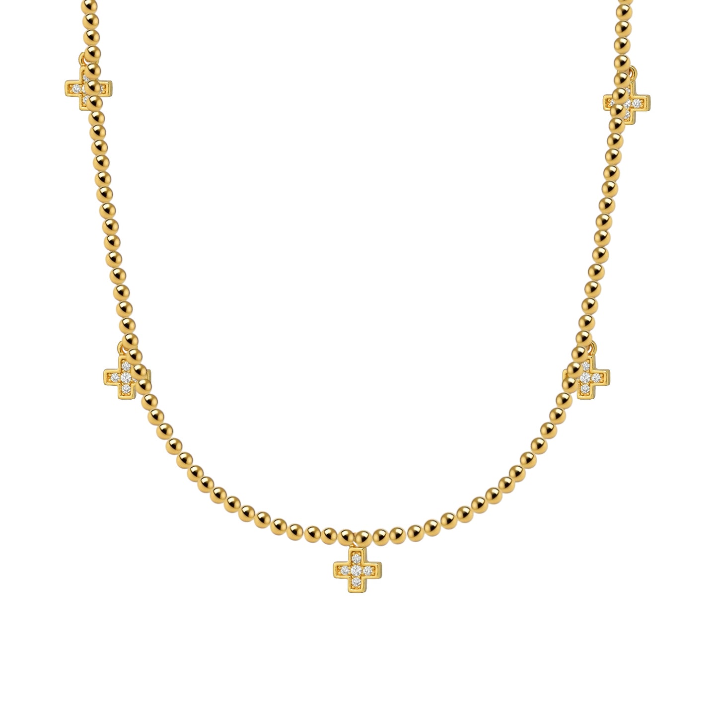Hannah BTY Charm Gold Filled Beaded Necklace