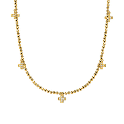 Hannah BTY Charm Gold Filled Beaded Necklace