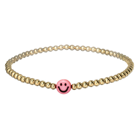 Kids Bracelet | "Happy Face" Charm with Tarnish-Free Ball Beads