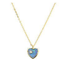 "HEART + SOLITAIRE" CZ and Opal Necklace