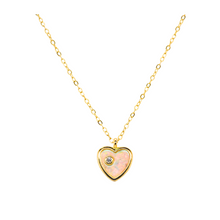 "HEART + SOLITAIRE" CZ and Opal Necklace