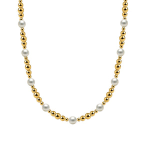 Heather Gold Filled Beaded Necklace with Pearls