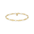 Gold and pearl beaded bracelet on a white background