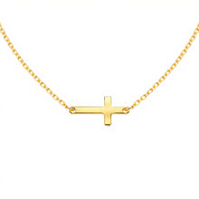 Horizontal Cross | Gold Plated Necklace