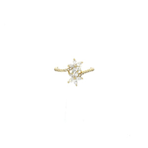 DOUBLE FLOWER CZ RING