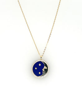 "MYSTERIOUS" MOON MEDALLION NECKLACE