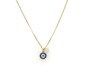 EVIL EYE "ATHENA + CRYSTAL" SAPPHIRE CZ NECKLACE