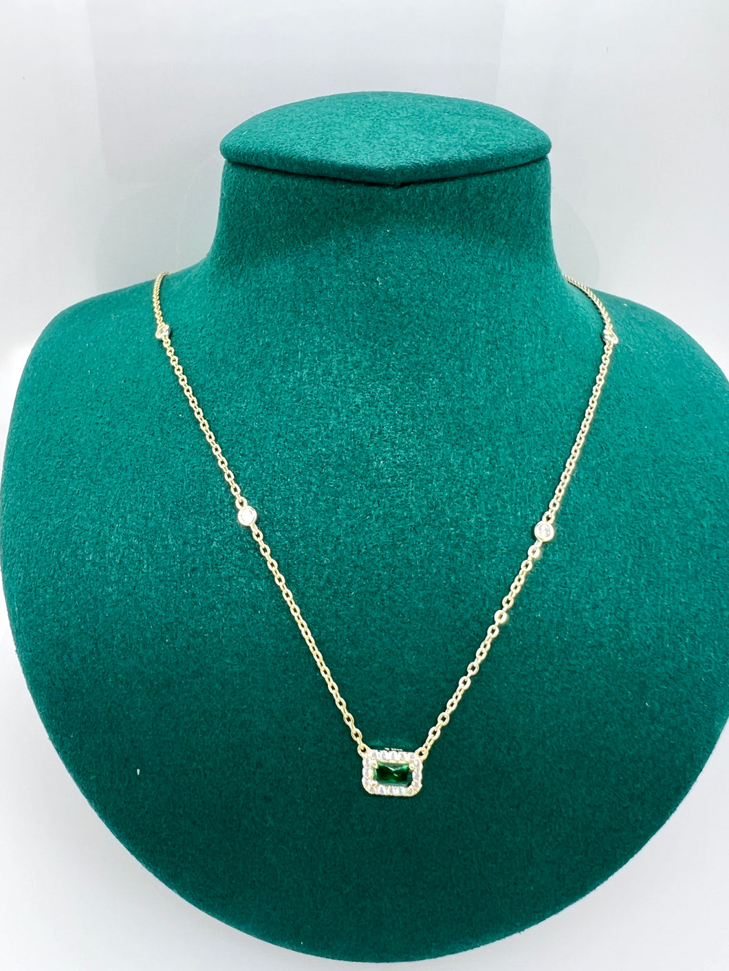BAGUETTE CUT SOLITAIRE CZ Necklace