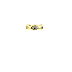 MULTI EVIL EYE THICK BAND Ring