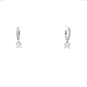 Solitaire Pave Hoop Hugger Large