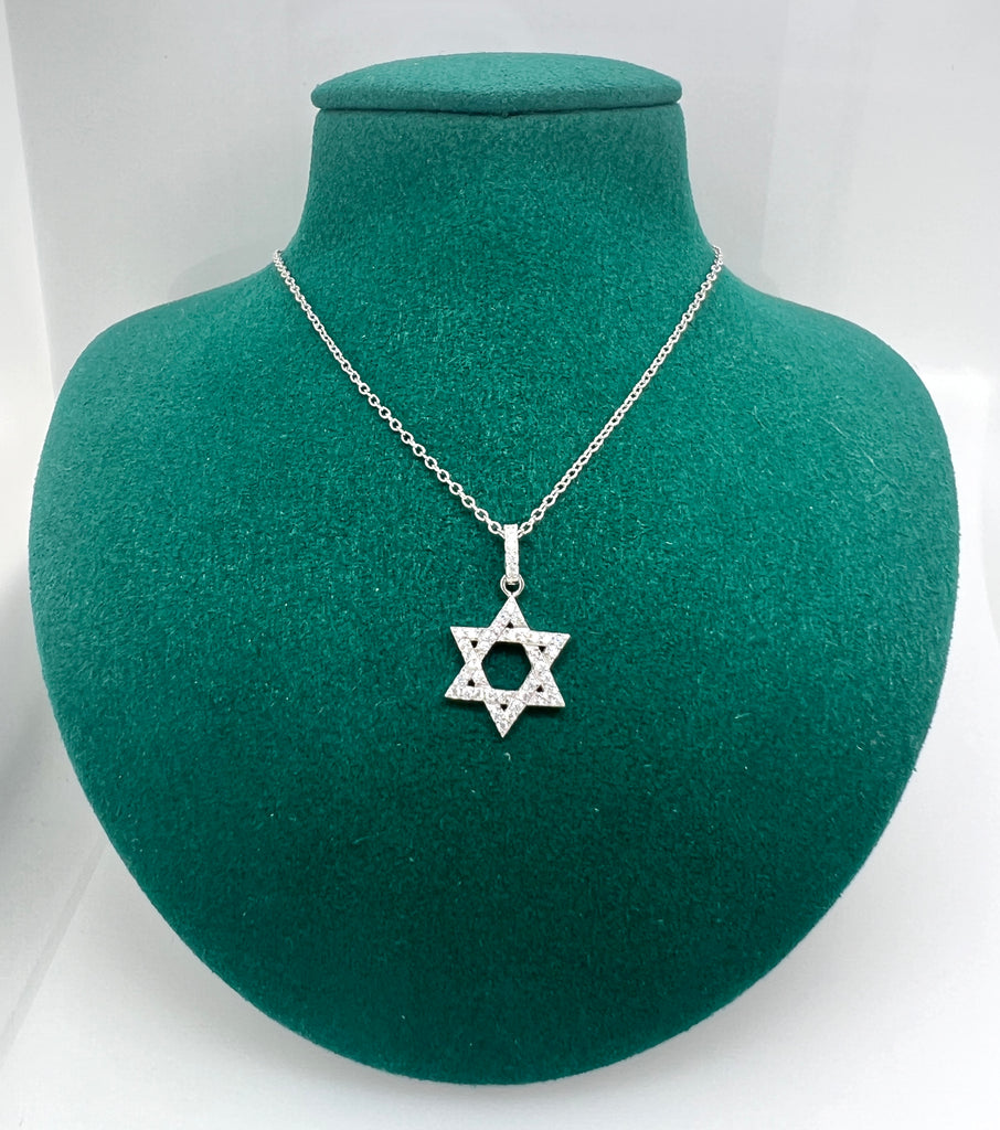 Star Of David SM Pave Necklace – Bara Boheme