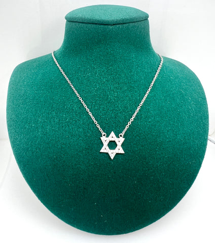 Classic Star Of David Pave Necklace