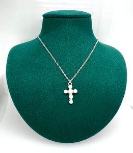 PEARL CROSS CZ Necklace