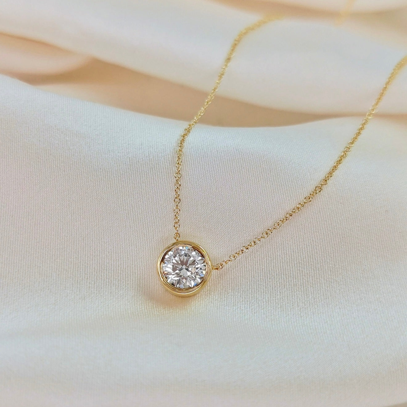 Single Solitaire | Gold Plated Necklace