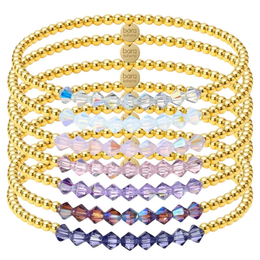 Crystal Bar | Gold Filled Beaded Bracelet