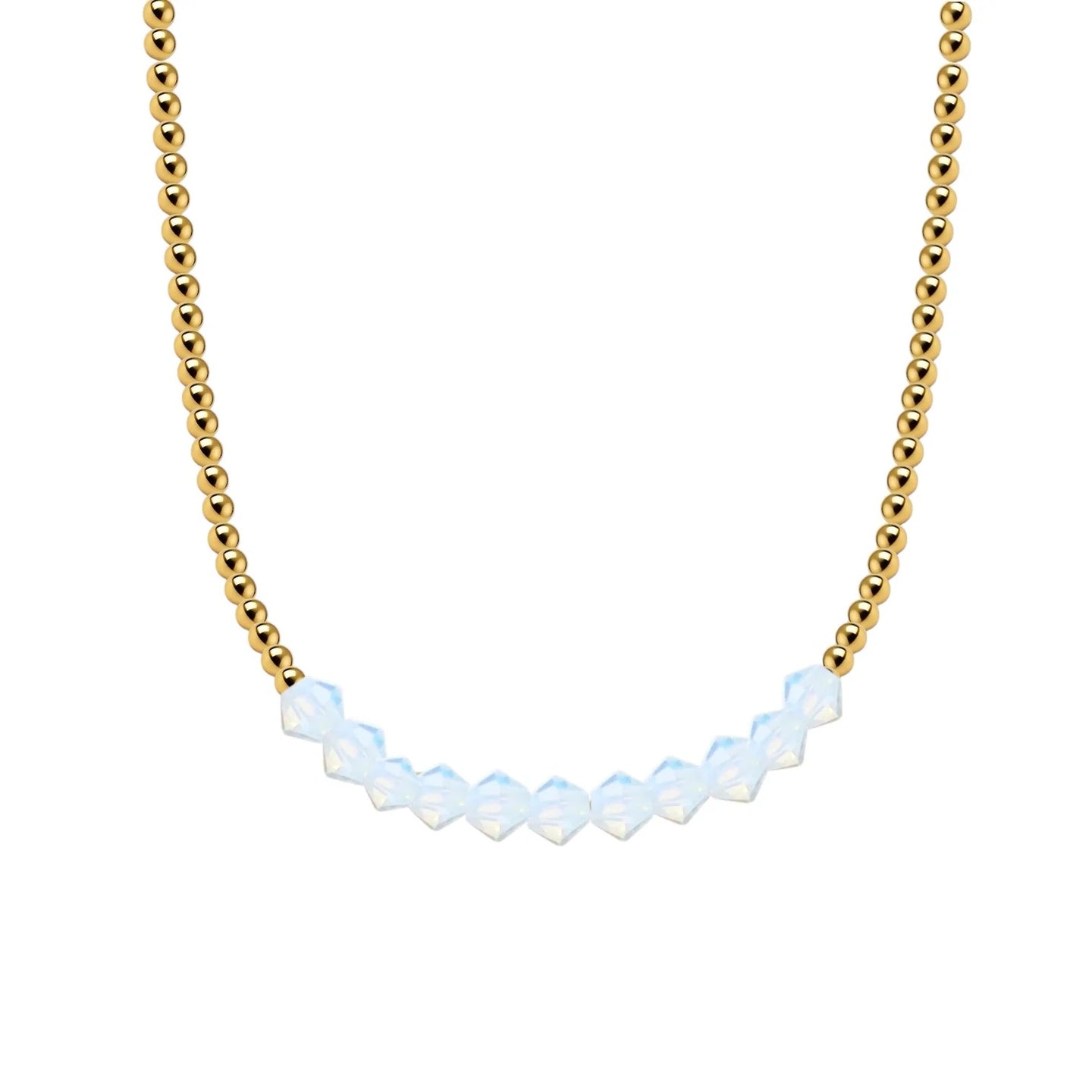 Crystal Bar | Gold Filled Beaded Necklace