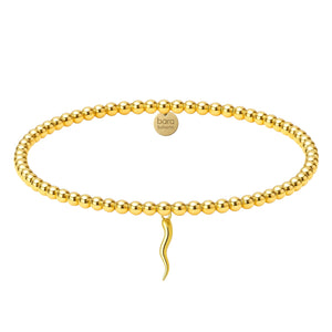 Italian Horn Charm Gold Filled Beaded Bracelet