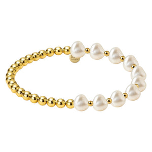 Gold Filled Beaded Bracelet with Pearls
