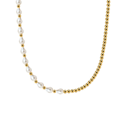 Ivy Gold Filled Beaded Necklace with Pearls