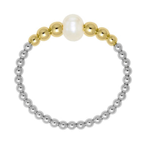 Jenna | Beaded Stretchy Ring with Pearls