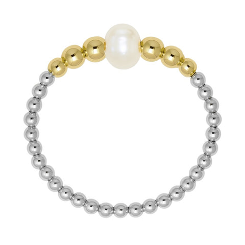Jenna | Beaded Stretchy Ring with Pearls