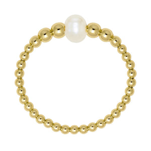 Jenna | Beaded Stretchy Ring with Pearls
