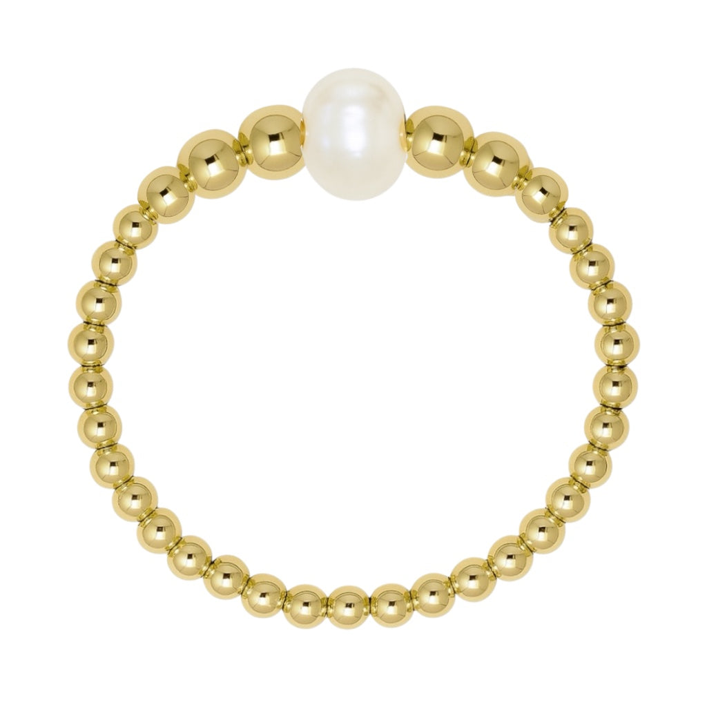 Jenna | Beaded Stretchy Ring with Pearls