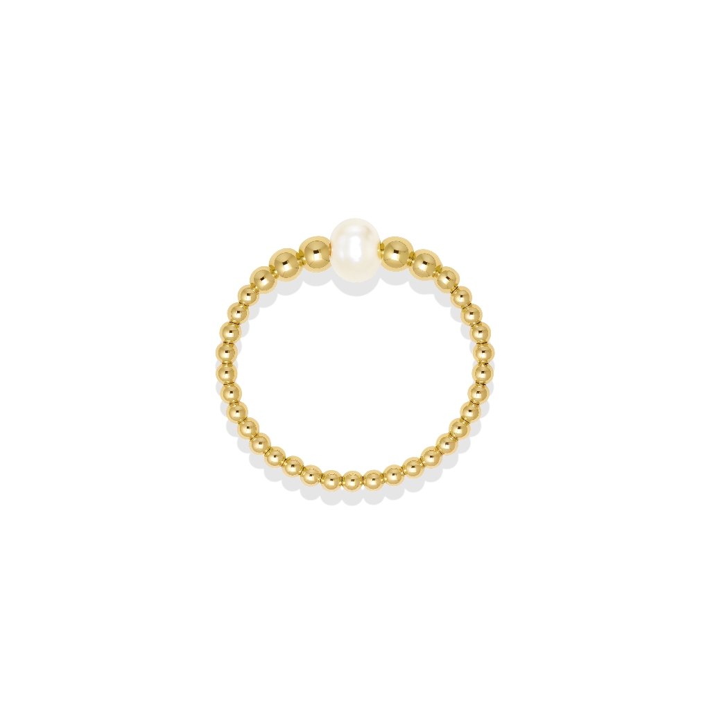 Jenna | Beaded Stretchy Ring with Pearls