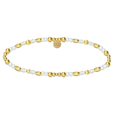 Gold Filled Beaded Bracelet with Pearls