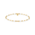 Gold and pearl beaded bracelet on a white background