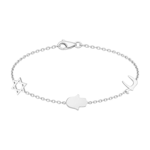 Jewish Triple Charm | Gold Plated Bracelet